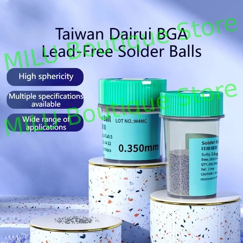 PMTC تايوان داروي كرة لحام خالية من الرصاص بغا كرة لحام 250,000 قطعة 0.2 0.3 0.4 0.45 0.5 0.6 0.76 مللي متر #1