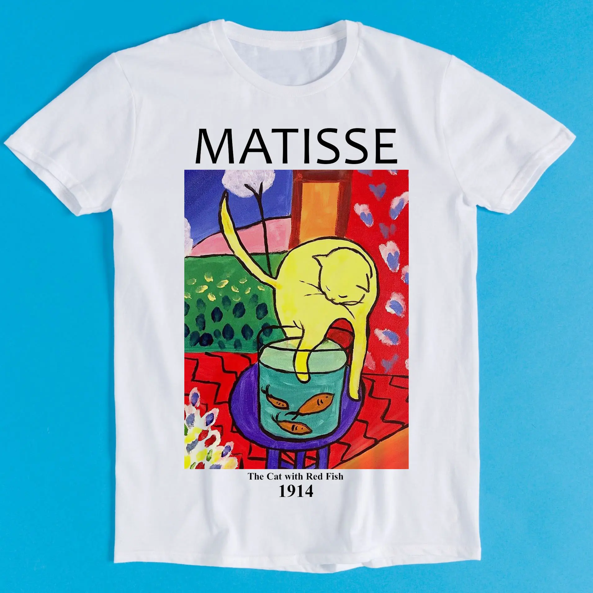 Henri Matisse The Cat with Red Fish Meme Funny T Shirt Style Gamer Anime Cult Movie Music K1108