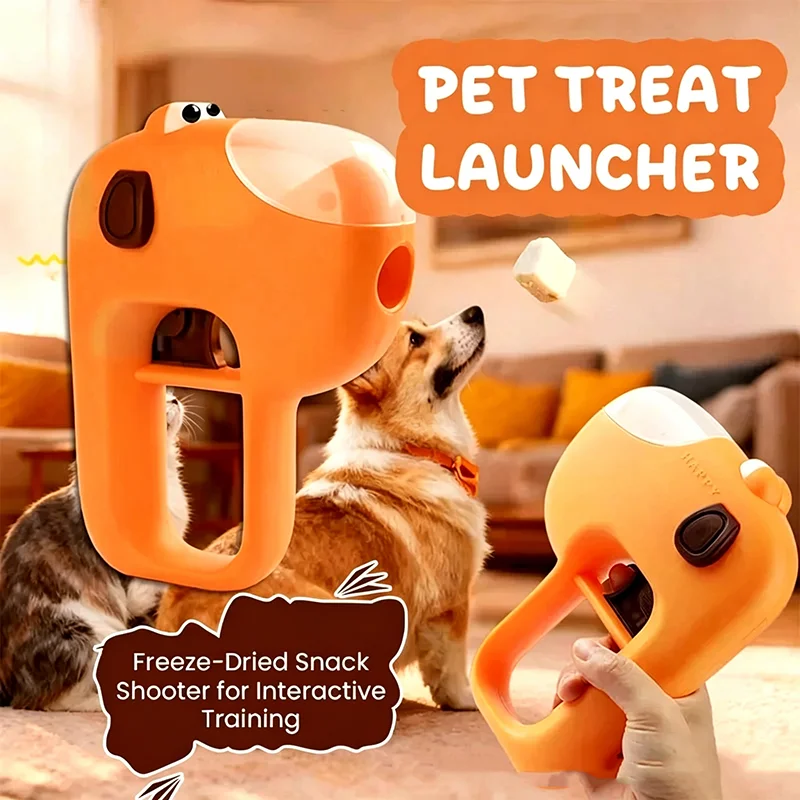 Distributeur interactif de nourriture pour animaux de compagnie à un clic pour chiens et chats - Jouet anti-ennui pour animaux de compagnie avec friandises lyophilisées