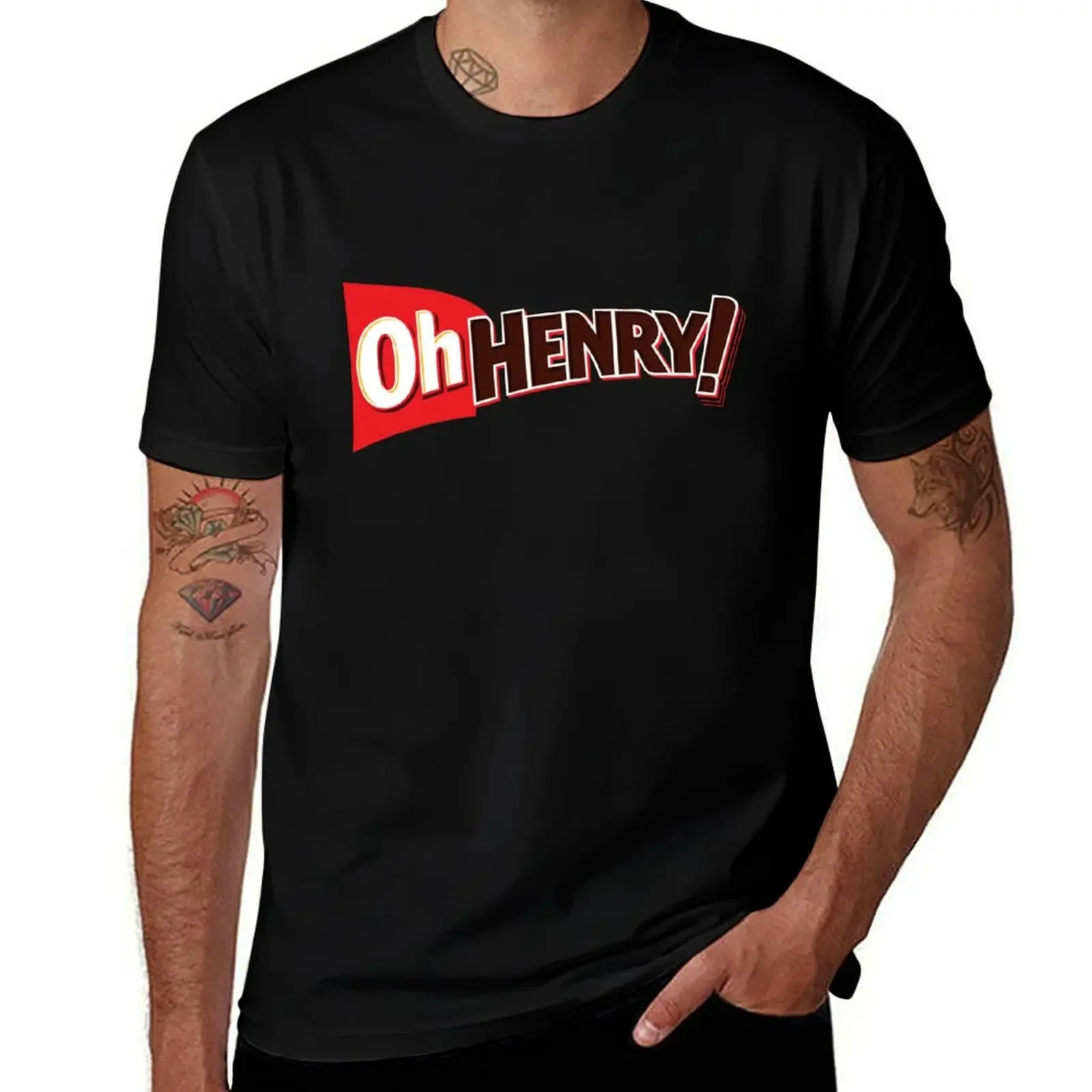 Oh Henry Chocolate T-Shirt custom t shirt vintage anime shirt sweat cheap stuff T-shirt men