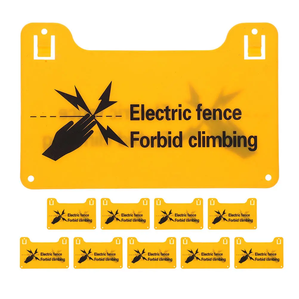 10 Señales de Advertencia de Valla Eléctrica, Señales de Precaución de Valla Eléctrica, Señales de Prohibido Escalar, Señalización de Advertencia de Peligro de Alta Visibilidad