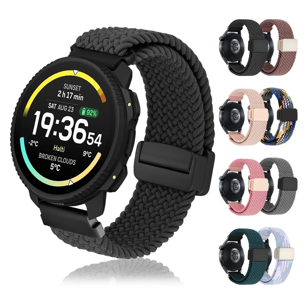 Magnetisches Schlaufenarmband für SUUNTO VERTICAL 2, gewebte Nylonarmbänder für SUUNTO RACE 2 S/OCEAN/RUN/9 5 PEAK/3 Fitness, 20 mm, 22 mm Band