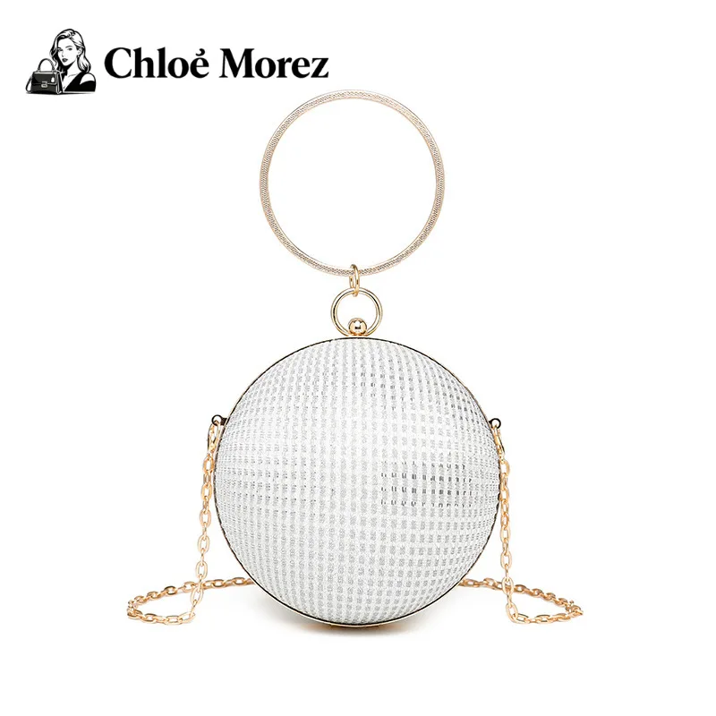 

Banquet Bag, Round Ball Bag, Women's Handbag, Crossbody Chain, Rhinestone Box Bag, Trendy