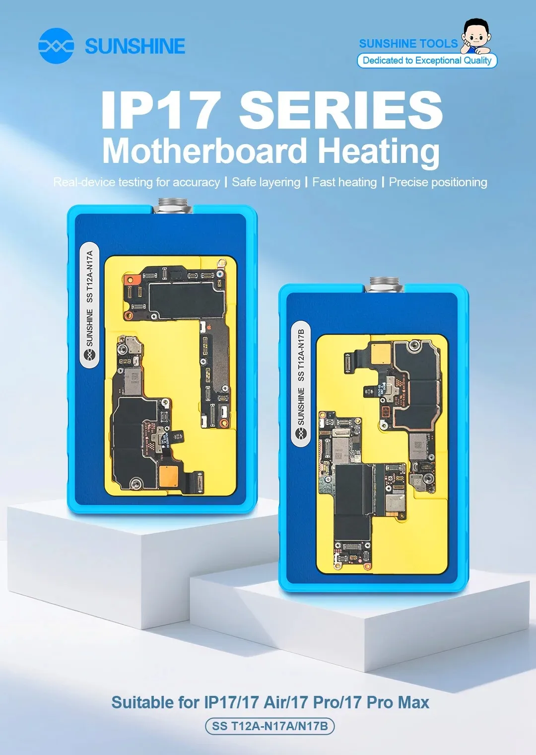 SUNSHINE SS-T12A N11-N17 Desoldering Station for IPHONE X- 17 17Air 17PRO MAX Mainboard CPU Layering Heating Tear Apart Repair