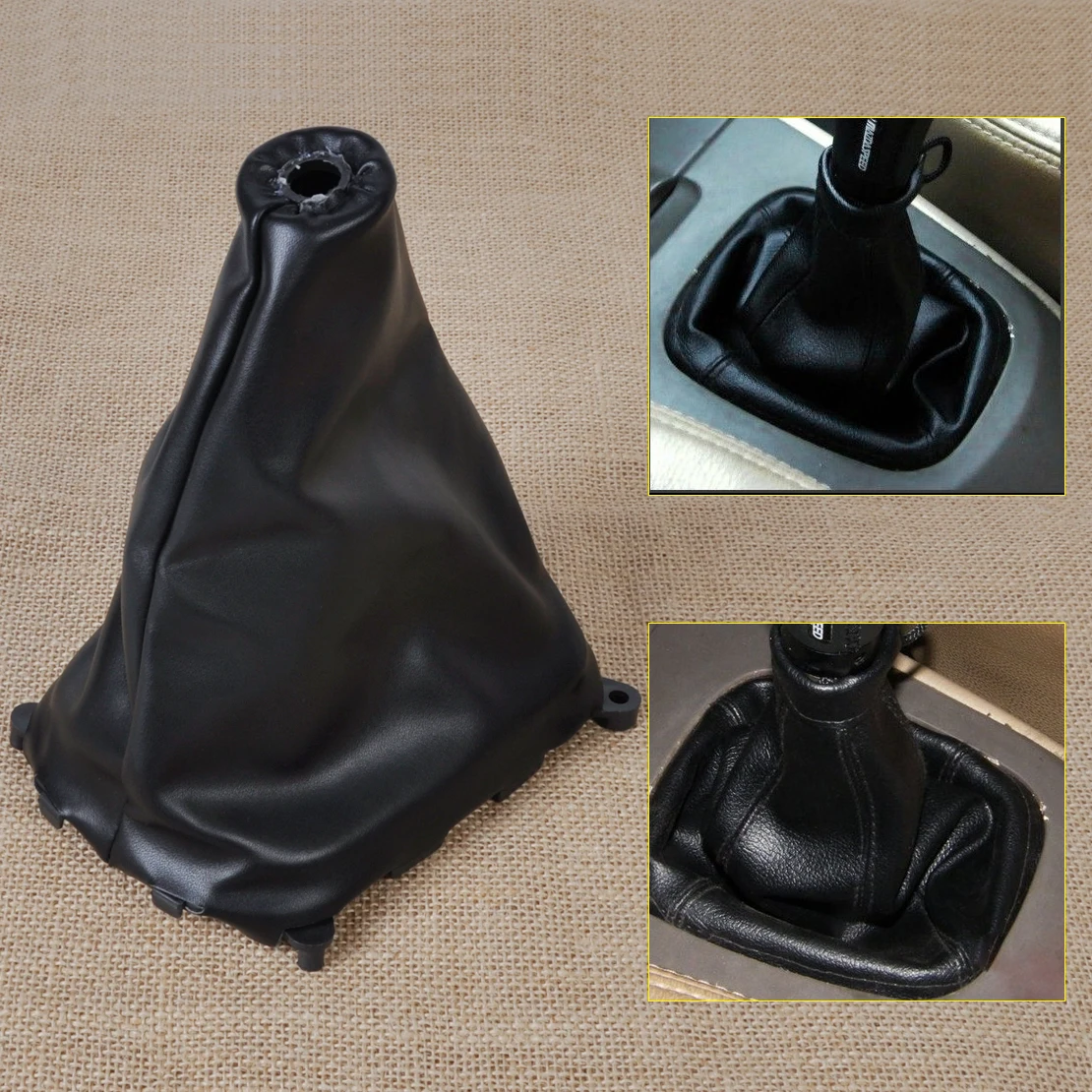 CITALL 1Pc Black Color High Grade PU Leather Gear Boot Gaiter Cover for Mazda Protege 323 1998 1999 2000 2001 2002 2003