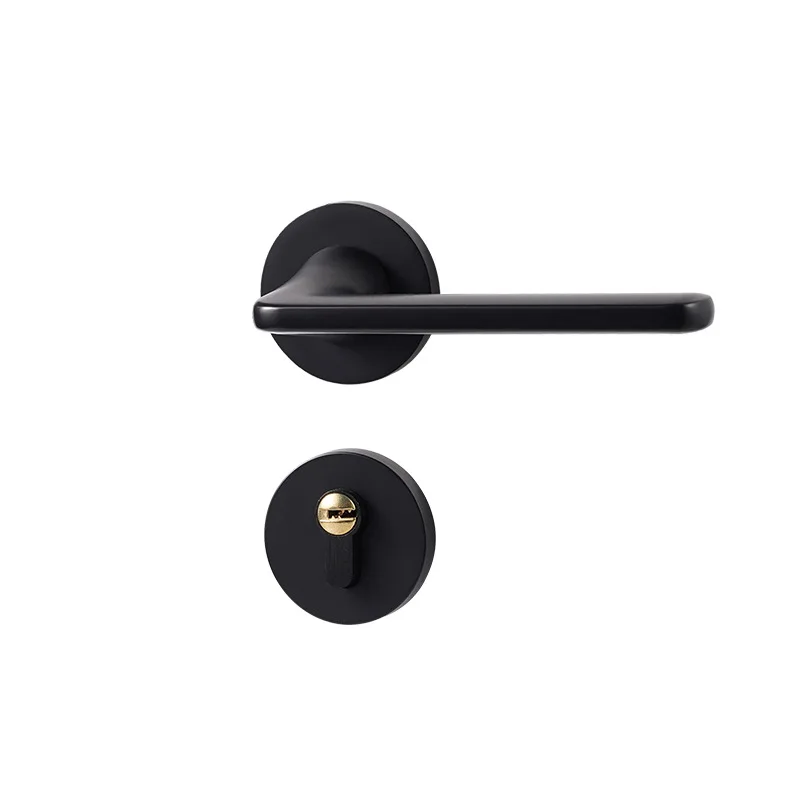 Zinc alloy bright gold gray black bedroom r lock, indoor room woodr lock Magnetic door handle Zinc alloy  lock
