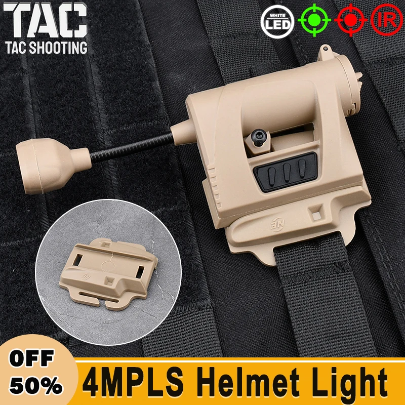 WADSN Tactical Scout Weapon Helmet Light Charge 4 Modes Green Red IR Laser Lamp LED Airsoft Fast Energy Saving Hunting Accessory