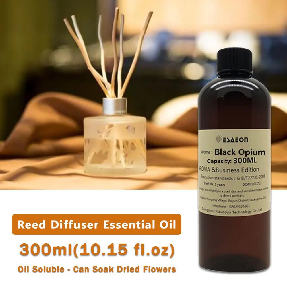 ESAEON 300ml (10.15 fl.oz) Aceite Esencial de Cedro y Opio Negro, Líquido para Difusor de Varillas y Pulverizador Automático de Fragancias
