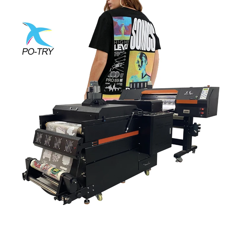 Po-Try DTF Printer impresora DTF 60cm Transfer Digital Printing Machine 2 i3200 Direct To Film Roll DTF Printer For T-shirt