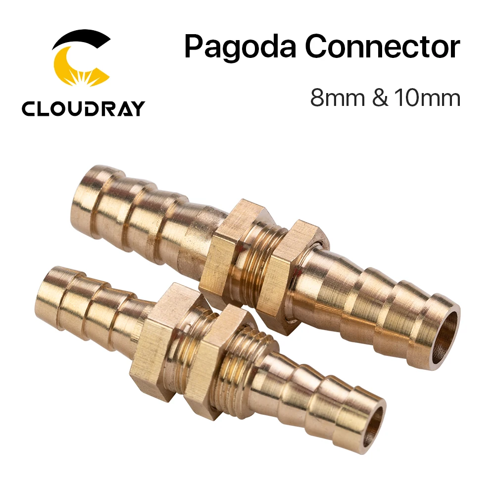 Cabezal de Pagoda de cobre Cloudray de 8mm y 10mm para tubería de agua, tubo de líquido, tubería de Gas