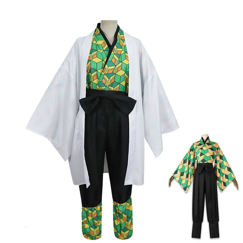 Anime Cosplay Costume Kimetsu No Yaiba Sabito Kimono Cape donna uomo costumi di Halloween