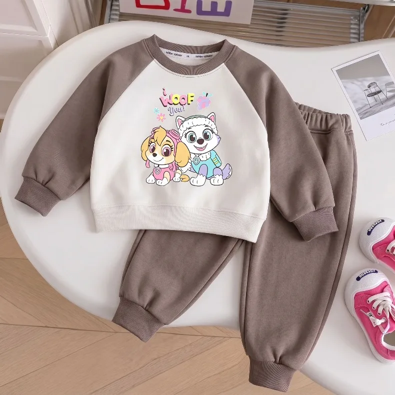 Herbstliche Freizeit-Sweatshirt-Sets für Jungen und Mädchen, Kinder-O-Neck-Hoodies und lange Hosen, zweiteiliger Anzug, modischer Kinder-Trainingsanzug, Pullover – Detail 3