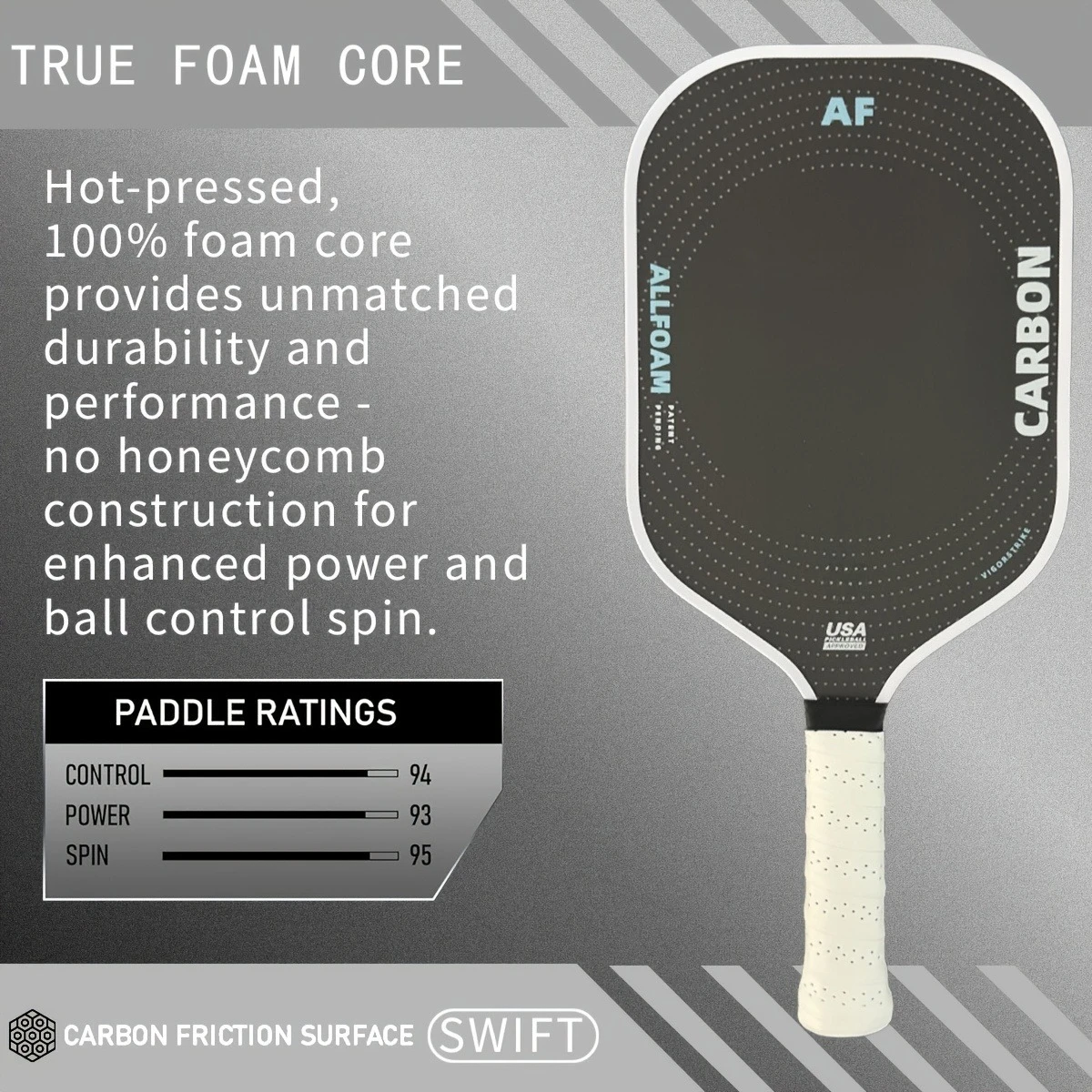 

Pickleball Racket, Hot-Pressed EPP Foam Core, Matte Textured Surface, Sports Equipment for Advanced Players