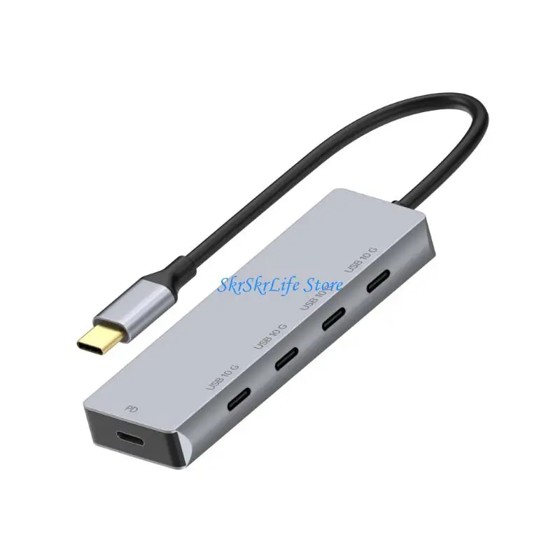 

E65E Portable USB C Splitter 4 Type C Port PD100W Charging 10Gbps Transmission