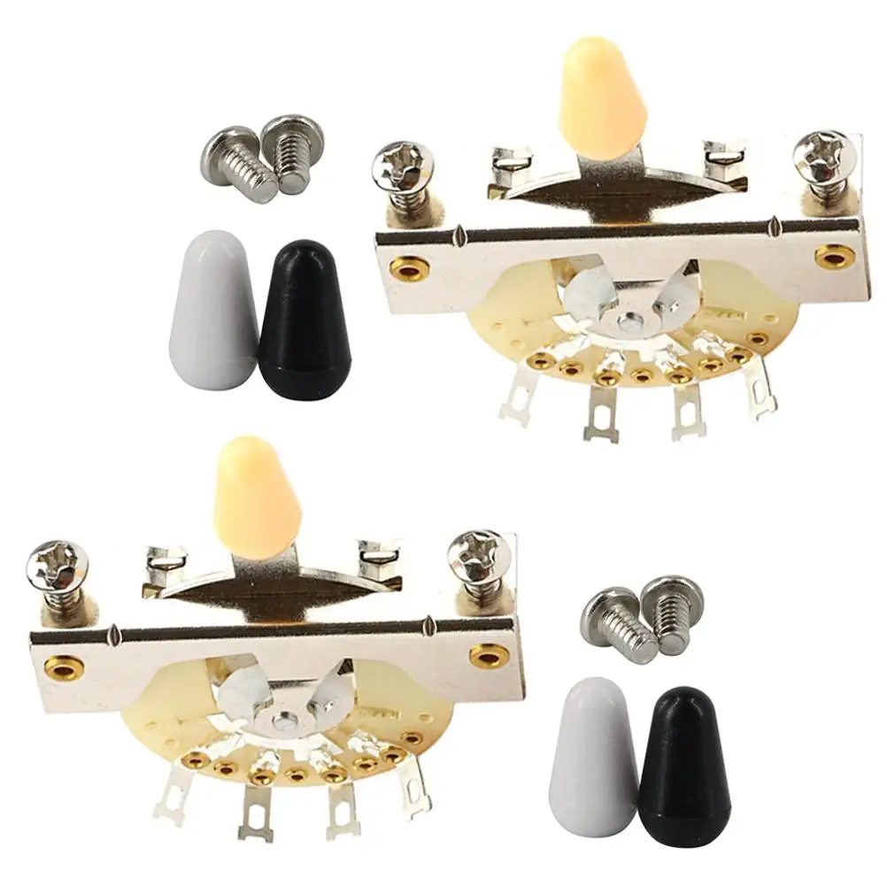 

5 Pcs Guitar Toggle Switch Caps Electric Guitar Pickup Selector 3 Way Metal Plastic Durable Reliable Sound Effects Efficient