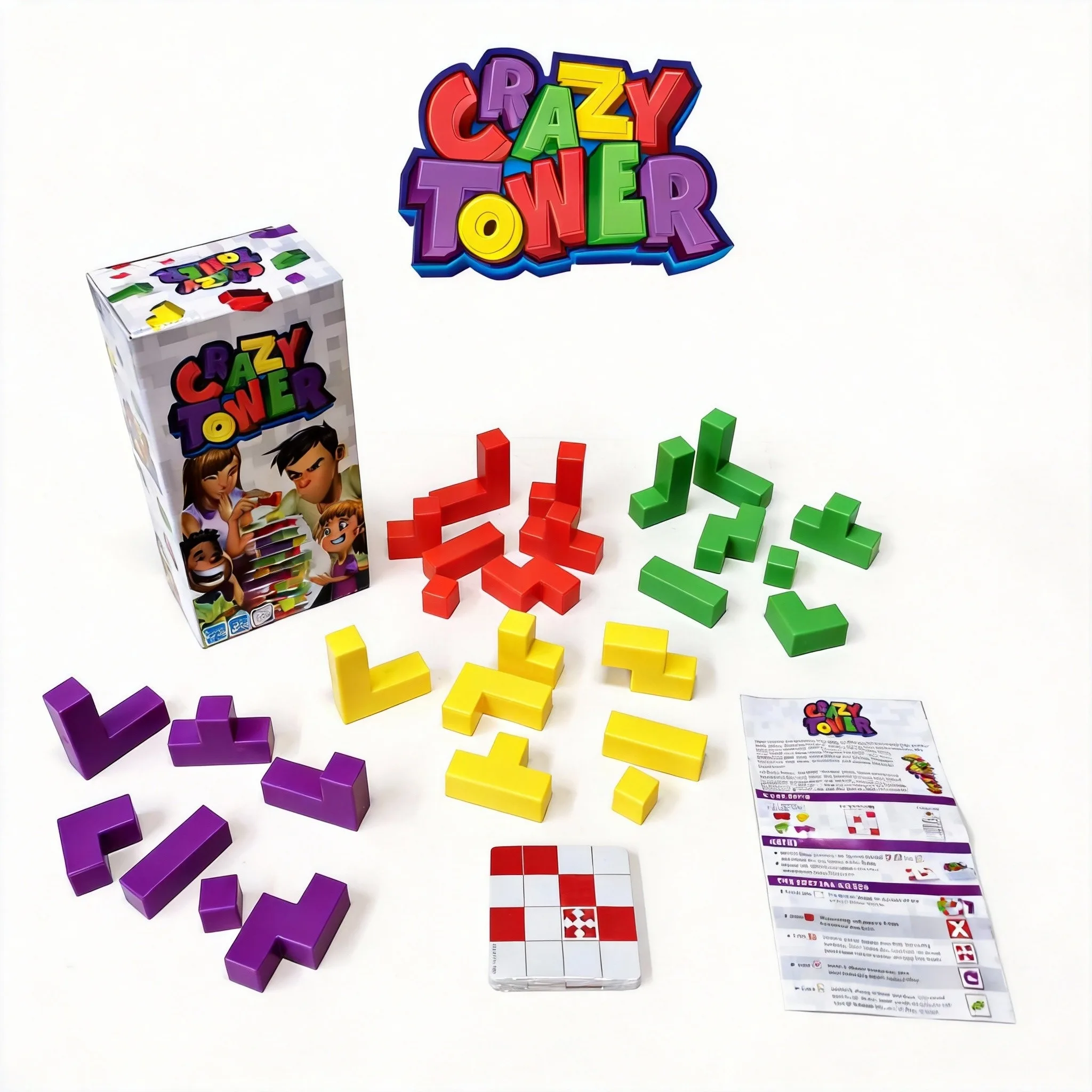 

Crazy Tower - игра на баланс и строительство башен из блоков для всей семьи и детей от 8 лет, развивающая стратегическая настольная игра с 28 деревянными элементами