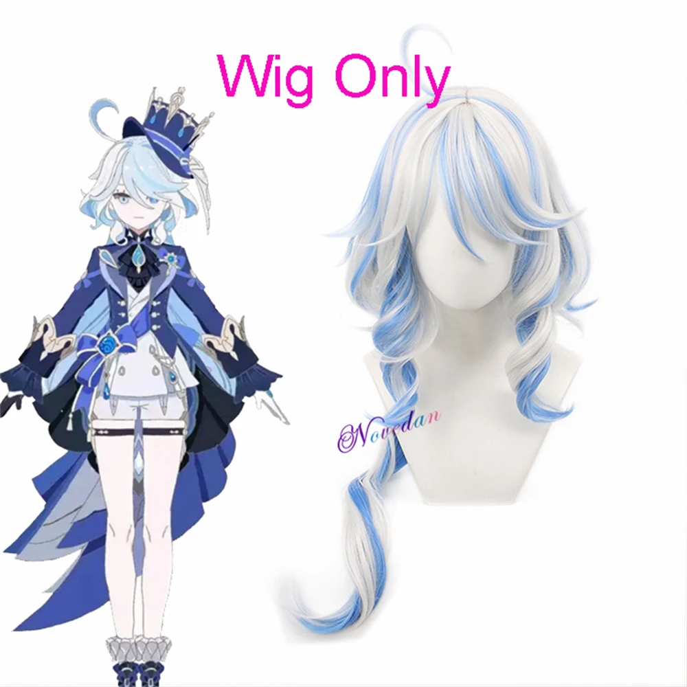 Furina Focalors Cosplay Costume Anime Fontaine Ousia Pneuma Furiina Hydro God Archon Full Set Uniform Shoes Wig