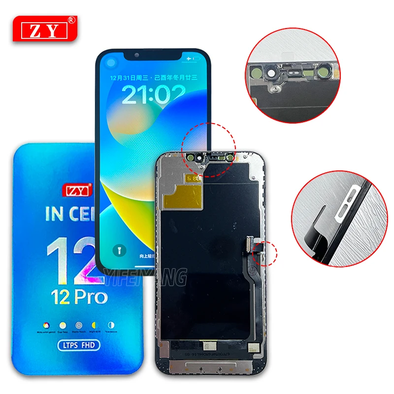 100% A ZY Incell For iPhone X XS Max 11 12 Pro Max 12Mini 13 Mini 14Plus LCD Touch Screen Digitizer Assembly Display Replacement