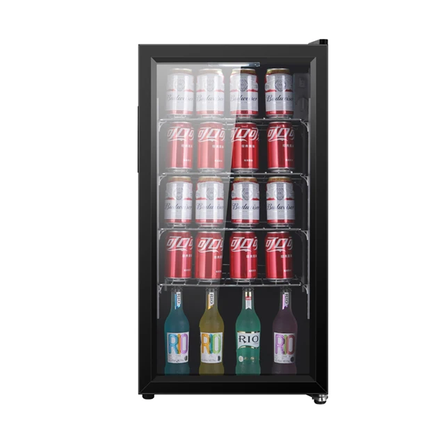 90L 압축기 독립형 냉장고 미니 바/음료 쿨러/디스플레이 냉장고/음료 쿨러