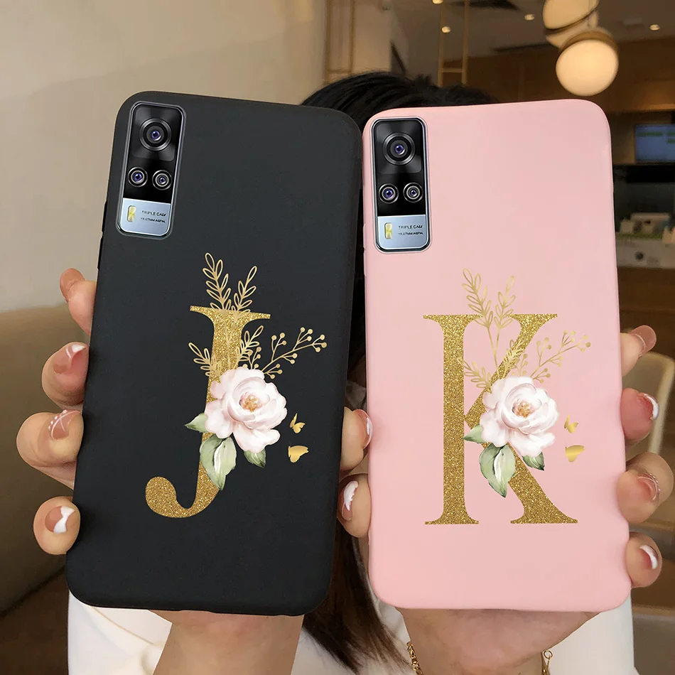 Soft Case For Vivo Y51 2020 Case V2030 Cute Letters Silicone TPU Back Cover For Vivo Y 31 51 51A Y31 V2036 Y51 Y51A Phone Cases