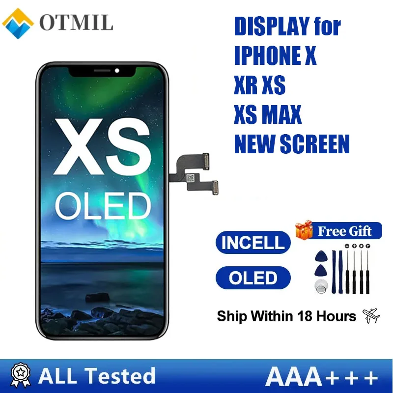 Pantalla OLED para iPhone X XR XS, Pantalla Táctil LCD, Digitalizador de Pantalla Táctil 3D para iPhone XS Max, Repuesto de Pantalla OLED LCD