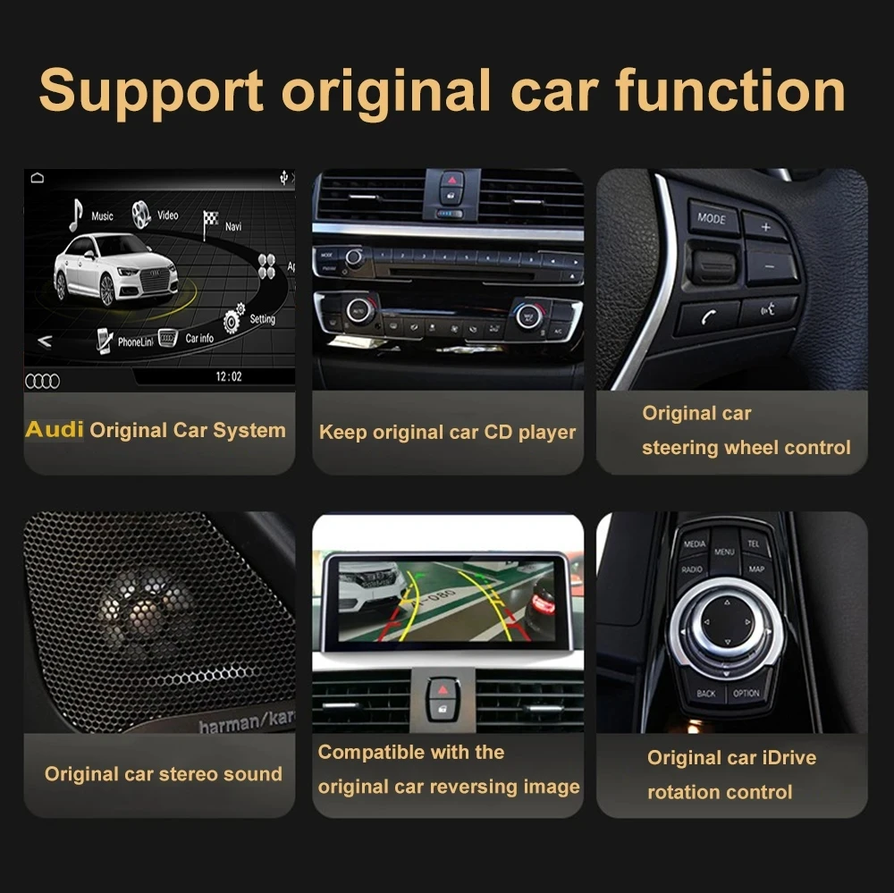 Autoradio Android 14 avec Écran Tactile de 12.3 Pouces, Accessoires de Voiture, Carplay, Limitation du Moniteur, Lecteur Radio, pour Audi horizon A6L A7 2012 - 2019