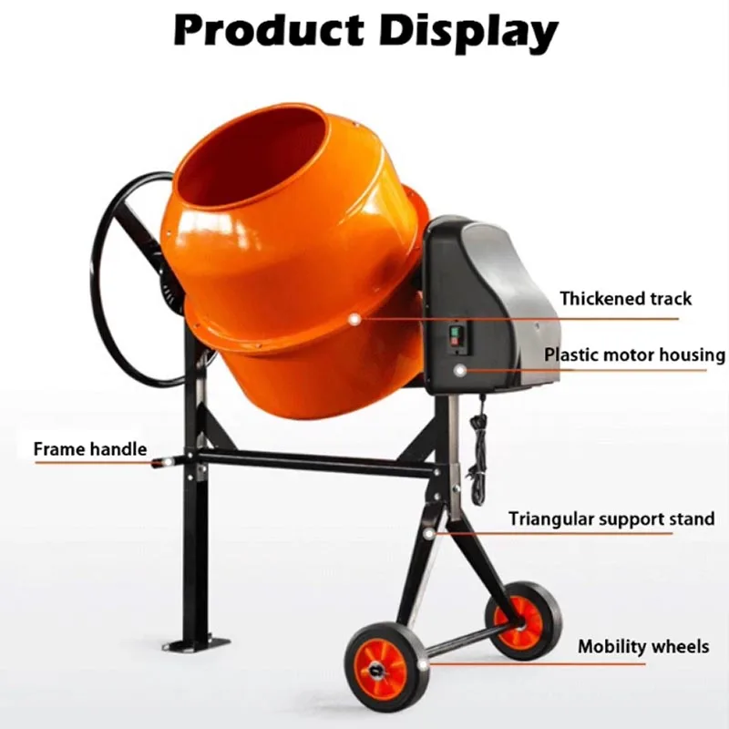Mezcladora de Construcción Giratoria de 360 Grados, Equipo Multifuncional para Mezclar Cemento, Hormigón y Mortero (Personalizable)