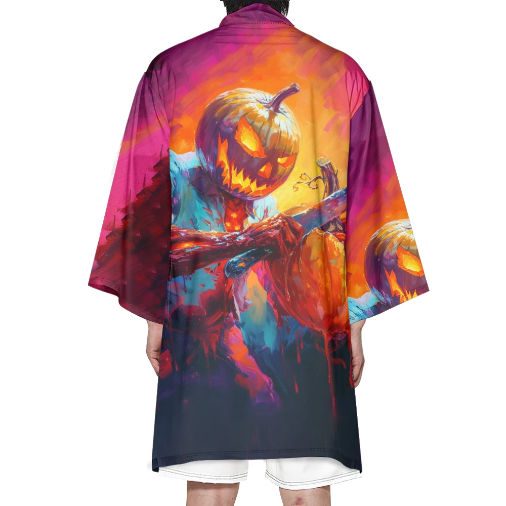 

Halloween Kimono Autumn Samurai Kimono Cosplay Japanese Fashion Stylish Haori Cardigan Casual Robe Men Yukata Elegant