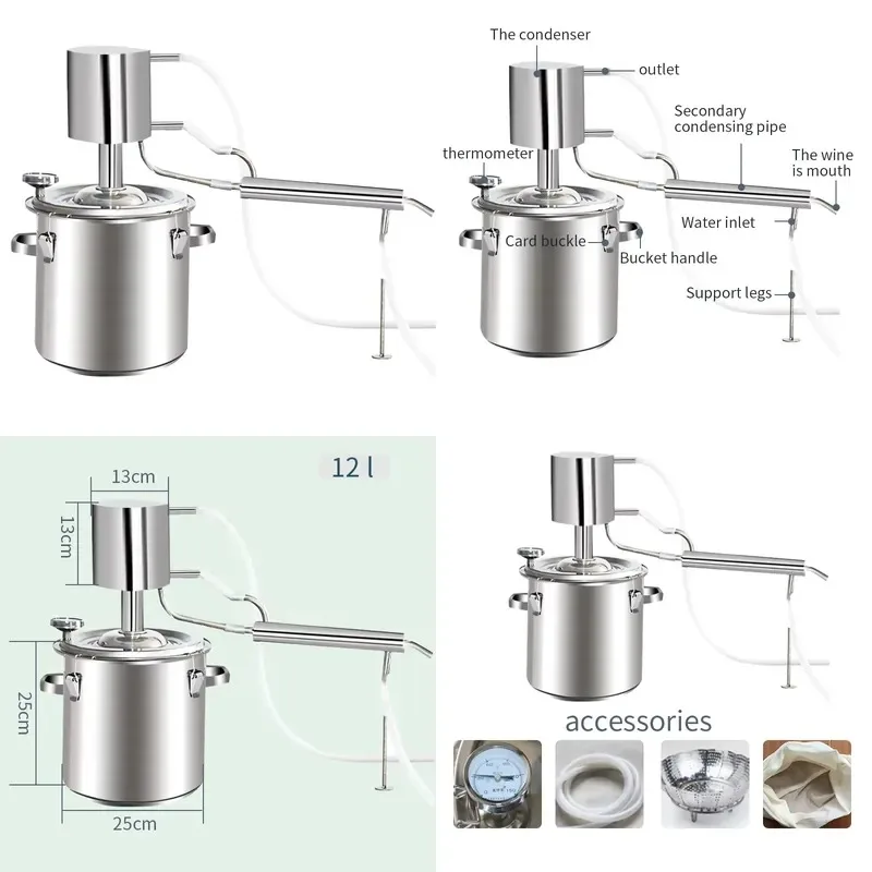 12L Home Brewing Machine Alcohol Distiller Equipment Kit