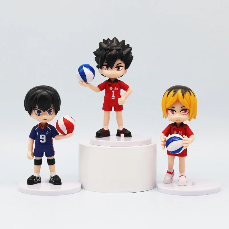 Haikyuu-Figurines de Dessin Animé Japonais, 9.5cm, 6 Pièces/Ensemble, Décoration de Voiture