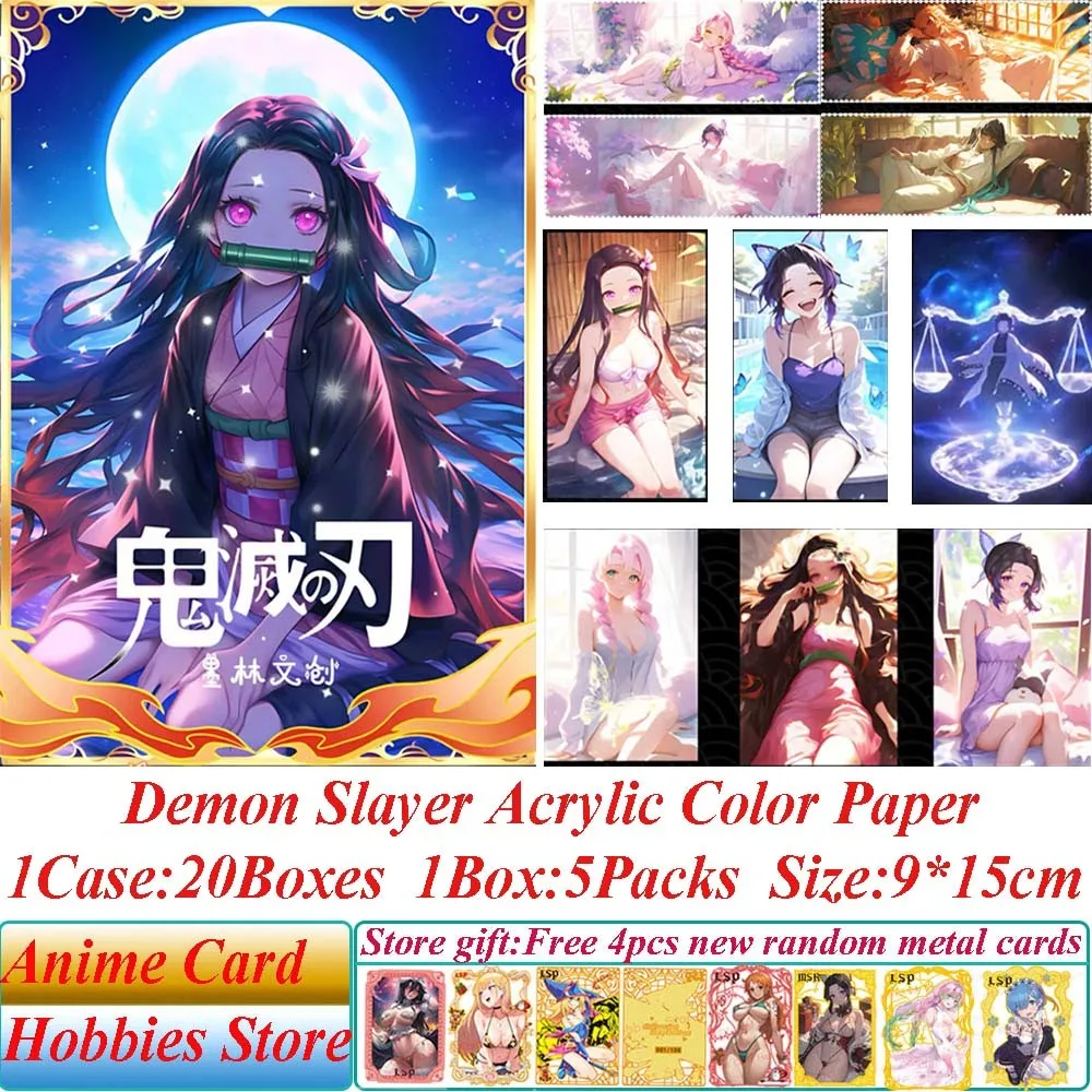 New Demon Slayer Acrylic Colored Paper Molin Creative Anime Nezuko Diamond Laser Ticket Warm-sensing Swimsuit Pajamas Style Card