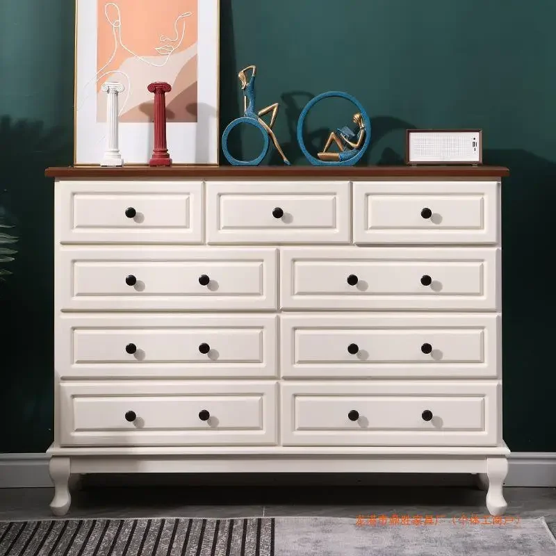 Modern Farmhouse Buffet with Storage 47 Inch Sideboard with 9 Drawers Kitchen Cabinets Wooden Living Room Cabinets, Coffee Table
