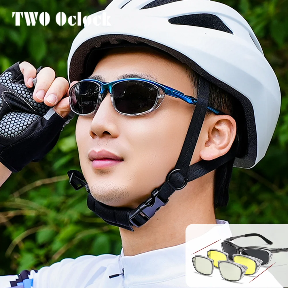 

3 In 1 Interchangeable Photochromic Sunglasses Men Women Outdoor Cycling Night Vision Glasses UV400 Polarized Gray Yellow Lens