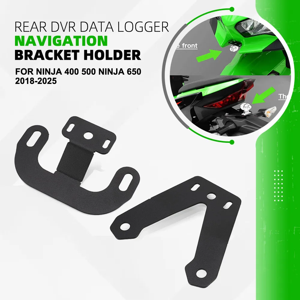 

For Kawasaki Ninja 400 500 Ninja 650 2018 2019 2020 2021 2022 2023 - 2025 Front/Rear DVR Data Logger Navigation Bracket Holder