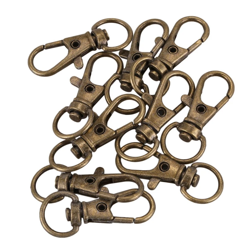 

NEW-50Pcs Metal Clasp Swivel Trigger Clips Snap Hooks Key Ring Bags DIY Craft Copper