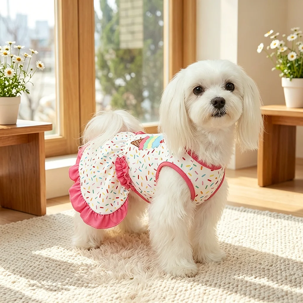 Vestido veraniego con estampado helado para perros y gatos - imagen 4