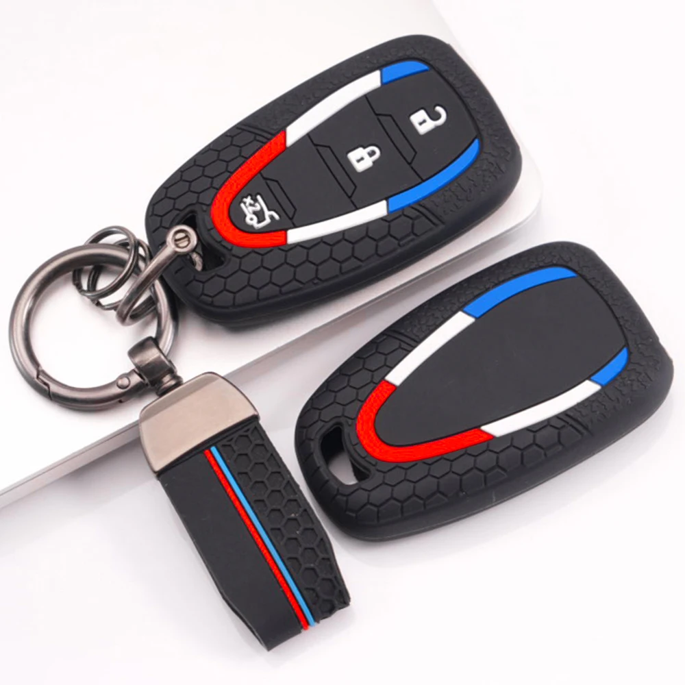 Silicone Key Cover Keychain For Chevrolet Cruze Aveo Cavalier Monza Malibu Captiva Equinox Trax Sail Orlando Spark Lova Stylish