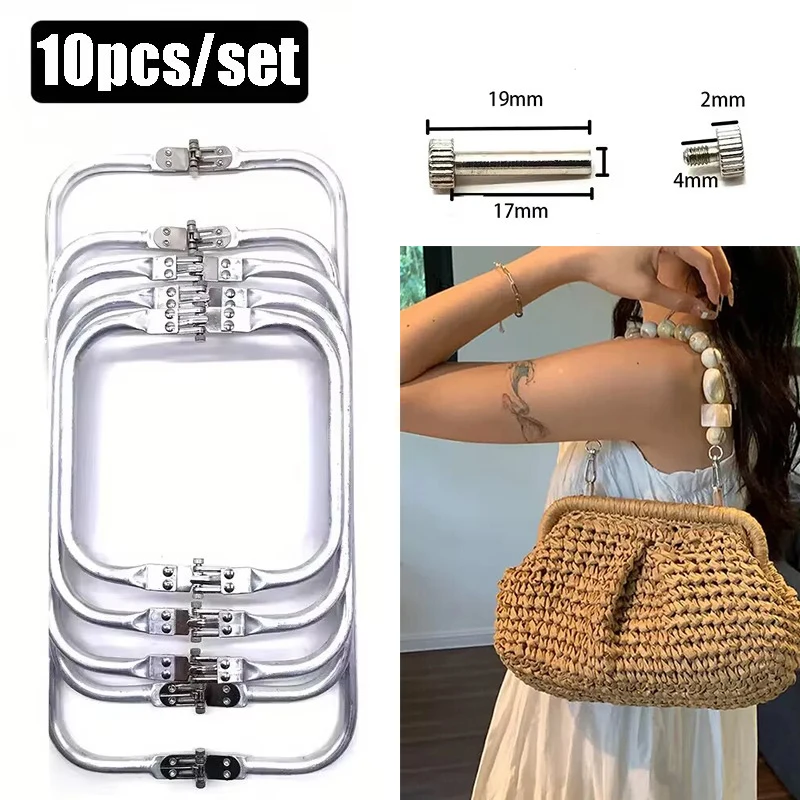 

10 шт. алюминиевых рамок для сумок LS-Silver, размеры 16-40 см, металлические трубчатые ручки-аксессуары для изготовления клатчей и сумок