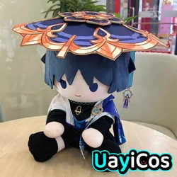 40cm Genshin Impact Wanderer Stuffed Sitting Plushies Plush Cotton Doll Clothes Hat Pillow Anime Figure Accessories Toy Kids Gi