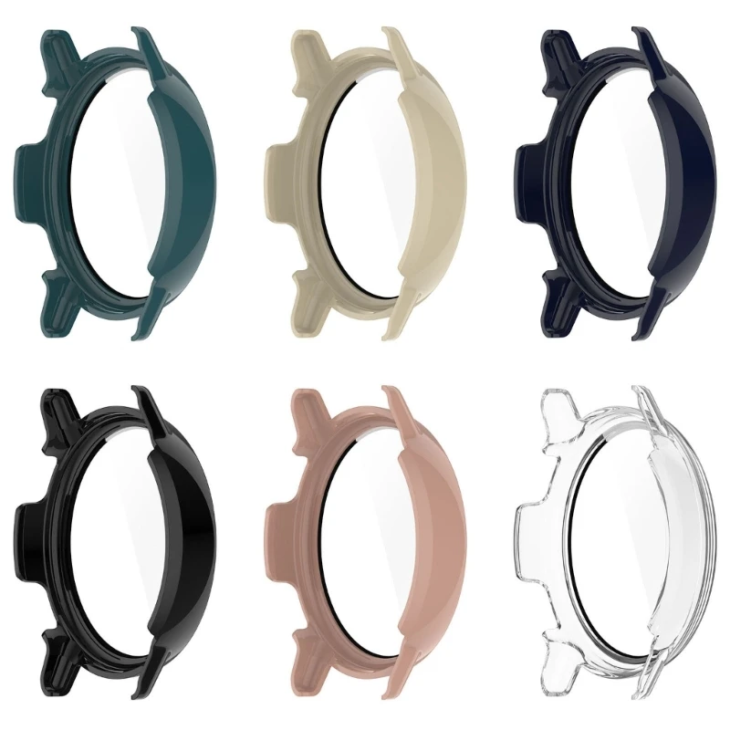 강화 유리 필름 스크린 보호대 케이스 커버, 가민 비보액티브 5 액티브 5 스마트 워치 보호 커버, 범퍼 쉘