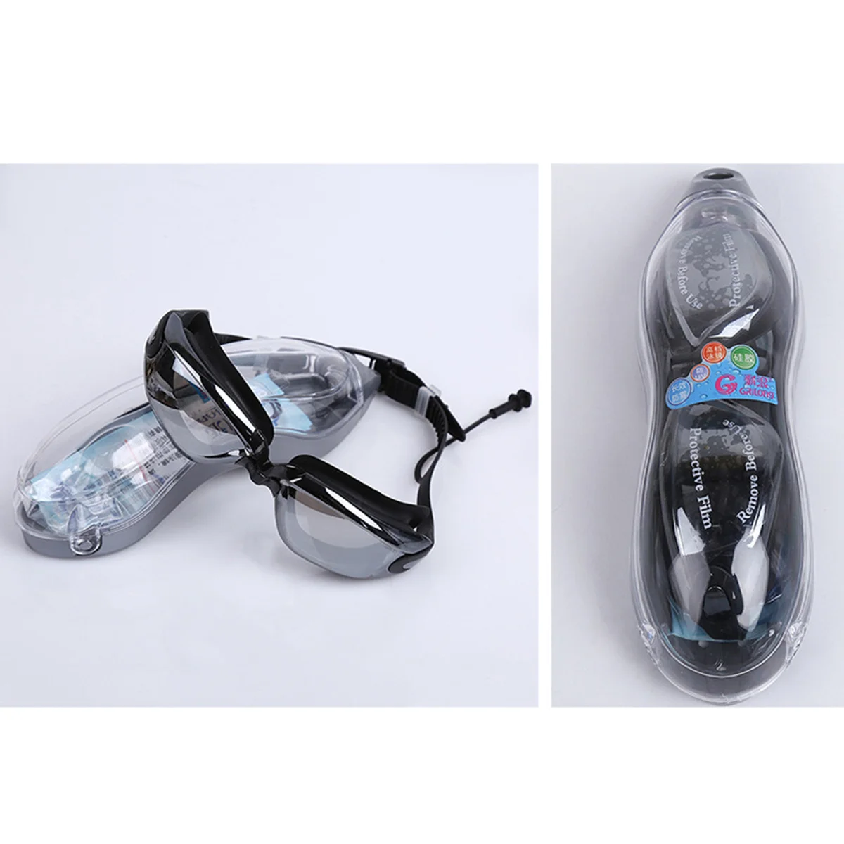 

Adult Swimming Goggles Set Anti Fog Uv Protection Black Nose Clip Ear Plugs Leak Proof Comfortable Swim Glasses for Men Women