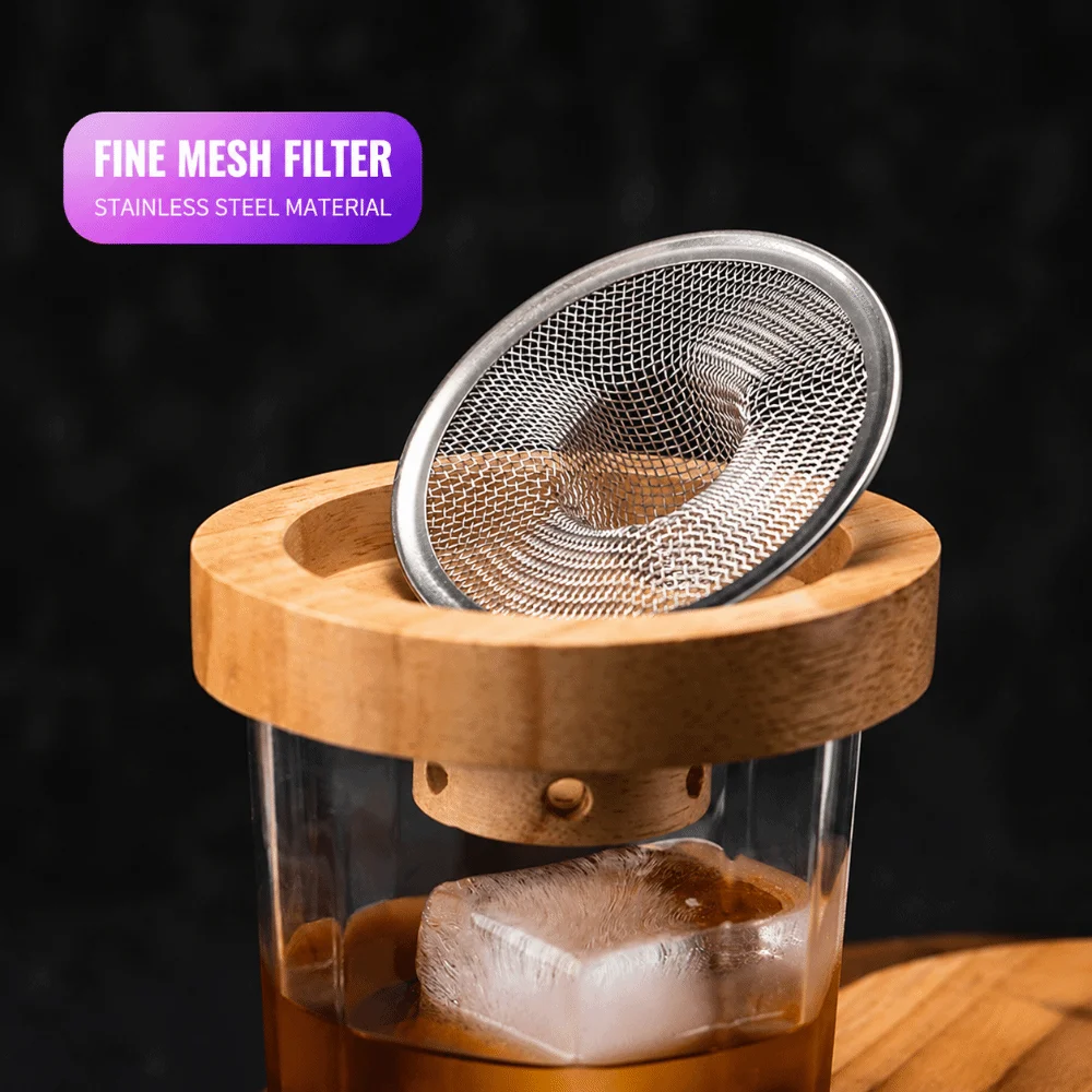 Solid Wood Cocktail Smoke Tool Mesh Filter Bar Craft Fit Solid Wood Box Detach Structure Smoke Dome Mesh Filter Part