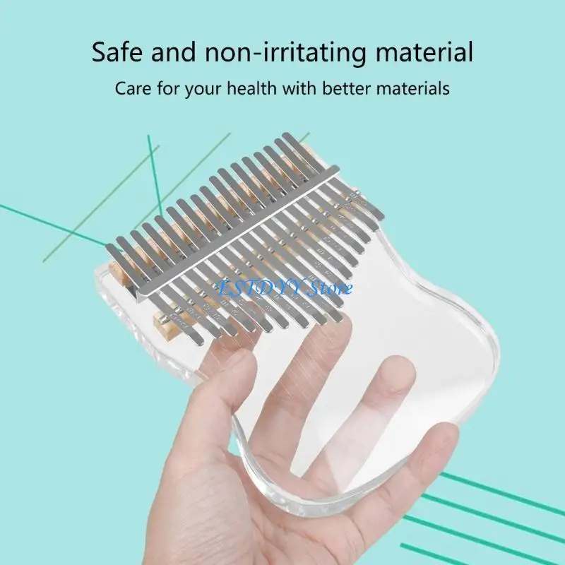 G6DE المحمولة 17 مفاتيح بيانو كاليمبا صغير واضح كريستال فنجر البيانو الإبهام البيانو آلة موسيقية هدية الكريسماس للأطفال