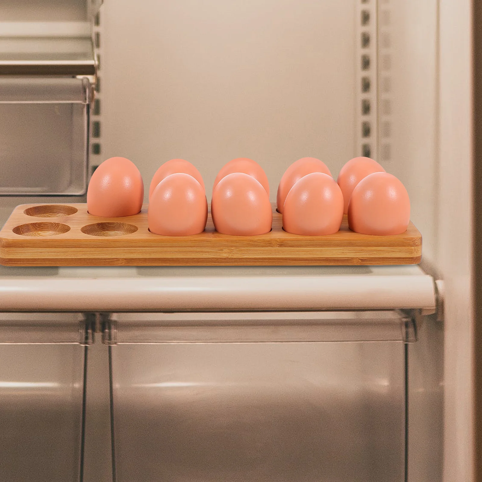 

Wooden Egg Rack 12 Holes Compact Design Chicken Egg Storage Organizer Tray Kitchen Countertop Display Stand Eggs Carrier
