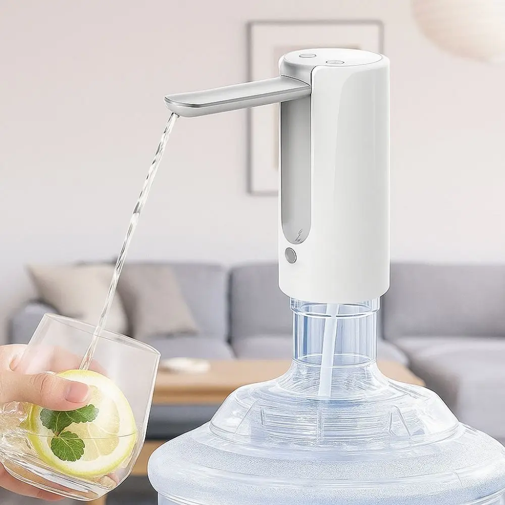 USB Charging Electric Water Dispenser Pump LED Display Foldable Spout Smart Water Pump 3 Speed Adjustment Quiet Operation