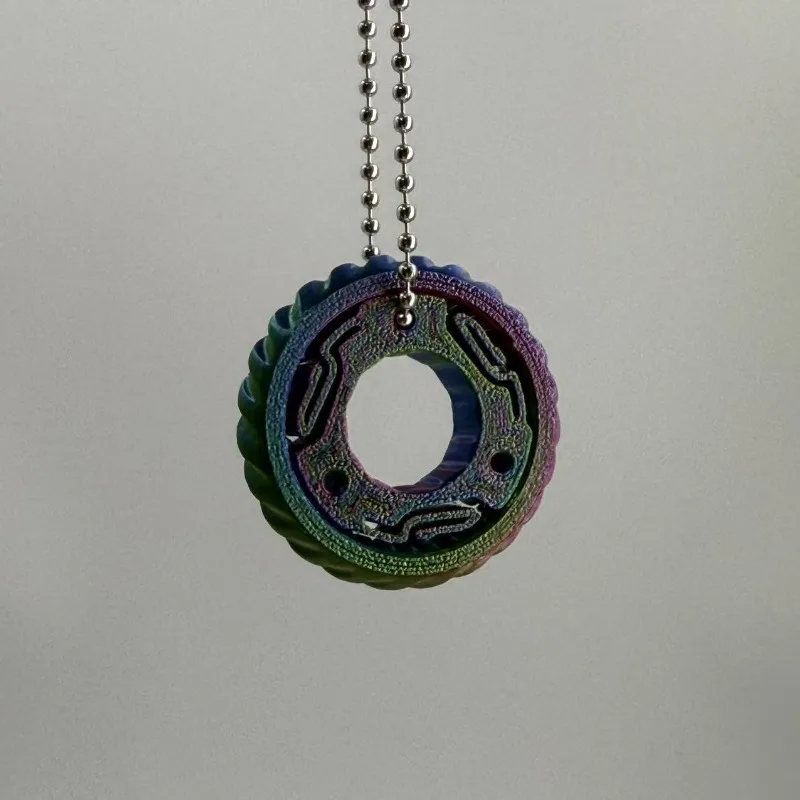 Fidget Roller Paragraph Ring Rotating Mechanical Slider 3D Printed Push Card Keychain EDC Stress Relief Sensory Toy Anti Anxiety