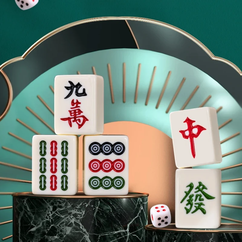 Family mahjong tiles, household hand-rubbed large and small, brand new first-class boutique, high-end ivory sparrow solid set