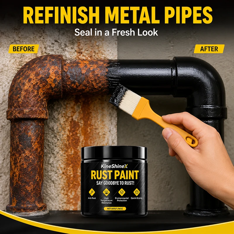 Black Rust Converter Coating Metal Repair Paint Anti Rust Waterproof Protective Finish for Auto Parts Pipes Fences