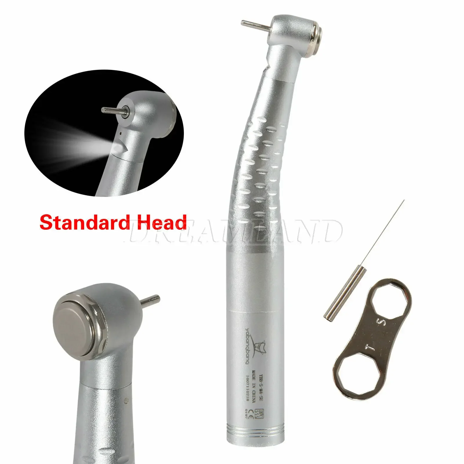 3PCS Dental Fiber Optic LED High Speed Handpiece Standard/Large Head Air Turbine Fit Kavo Quick Coupler 4/6 Holes