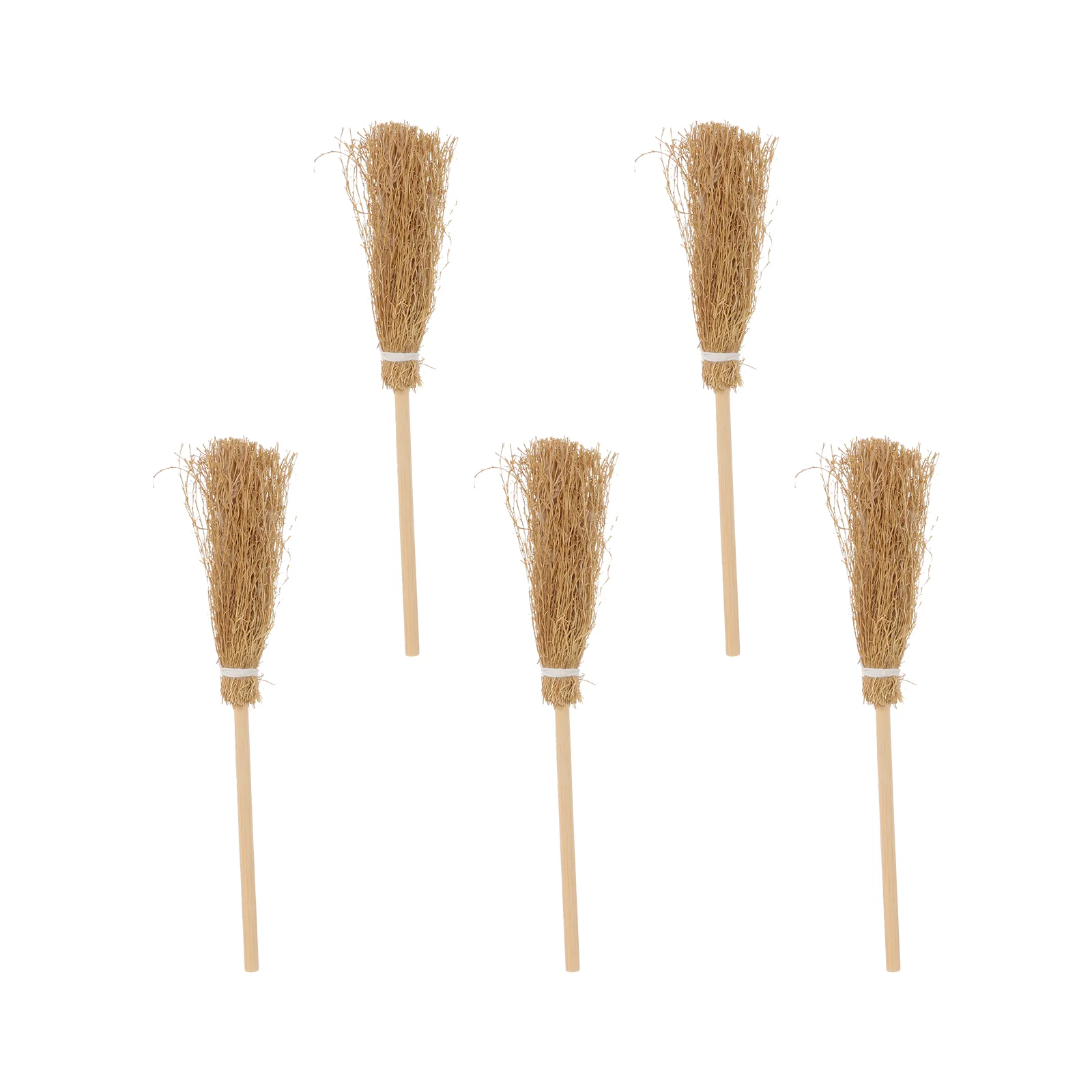 5 Pcs Broom Miniature Broomstick Witch Whisk Decor Halloween Toys Party Small Toddler